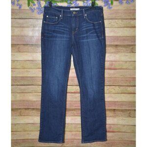 Levi's 505 Ladies Dark Wash Straight Leg Jeans Size 8 29 X 30 Mid Rise Stretch